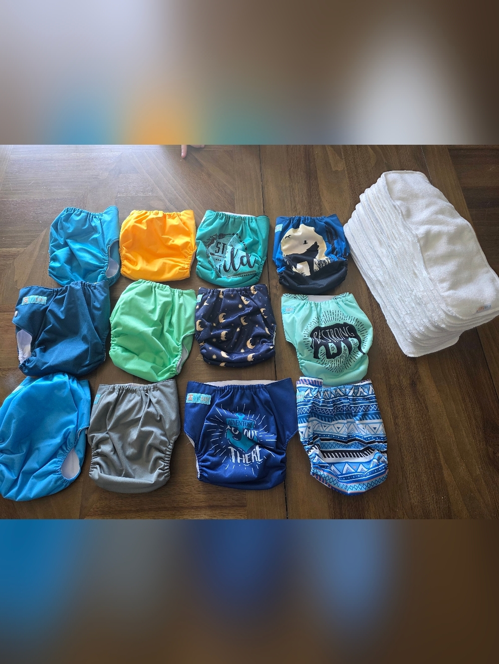 Alva Baby 12 Reusable Covers & 24 Inserts Nursery Infant Adjustable Snaps